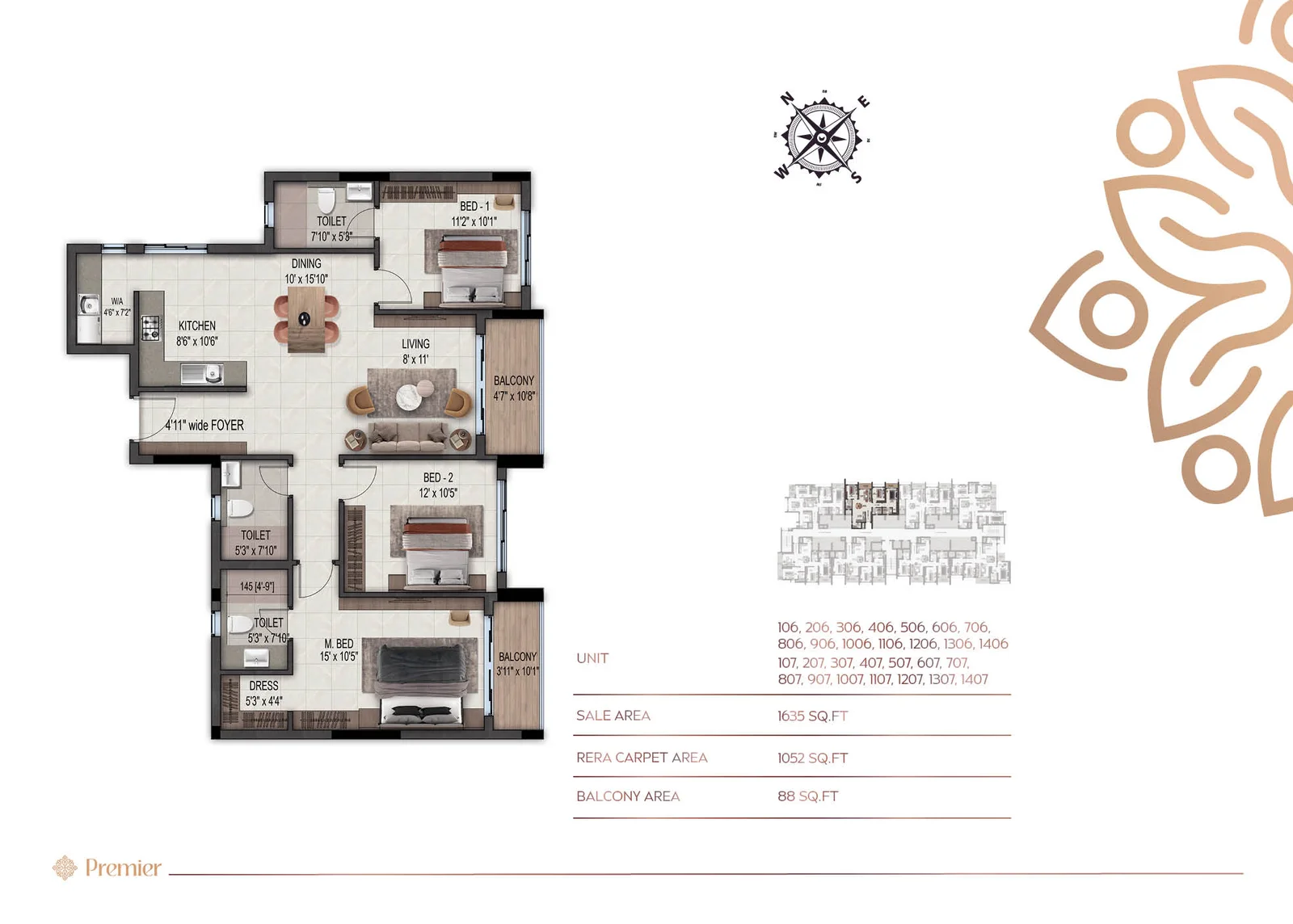 3 BHK Floor Plan